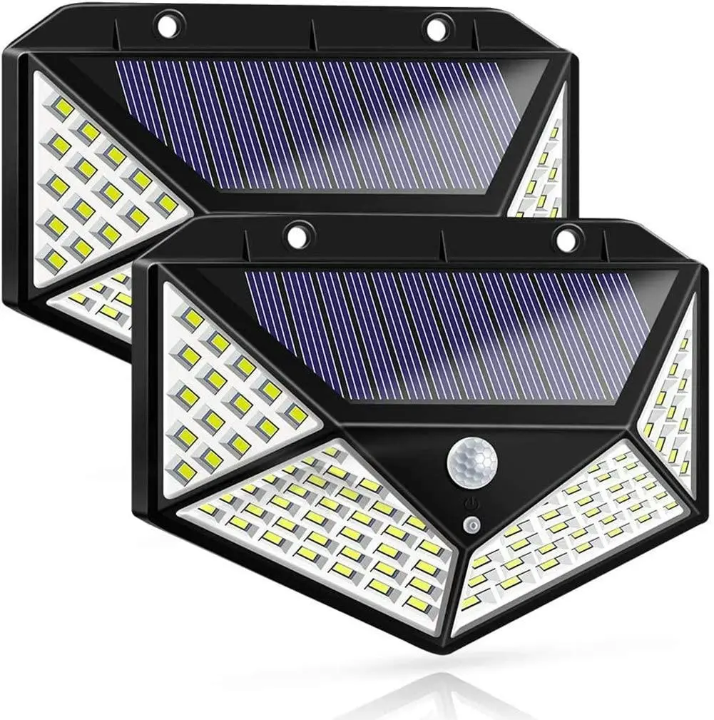 100 Waterproof LED Motion Sensor Solar Security Lights Outdoor (2pack) - Home & Garden