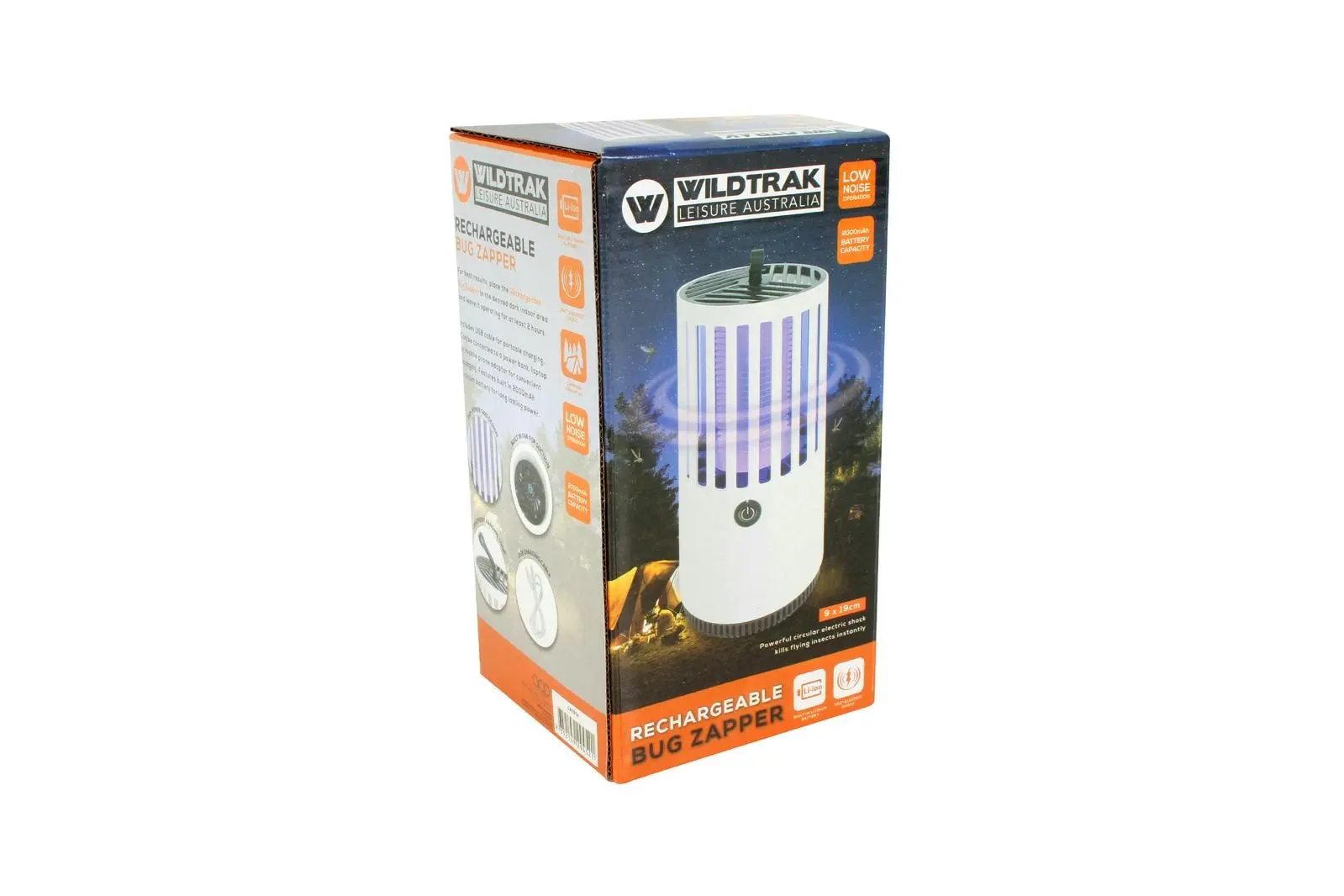 Wildtrak 19x9cm Mosquito Lamp Outdoor Camping Rechargeable Bug Zapper White - Sports & Outdoor