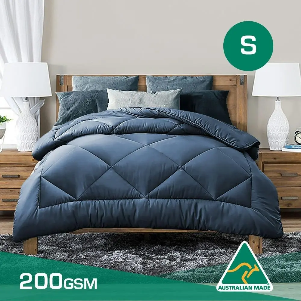 Single Size Aus Made Summer Weight Soft Bamboo Blend Quilt Blue Cover - Home & Garden