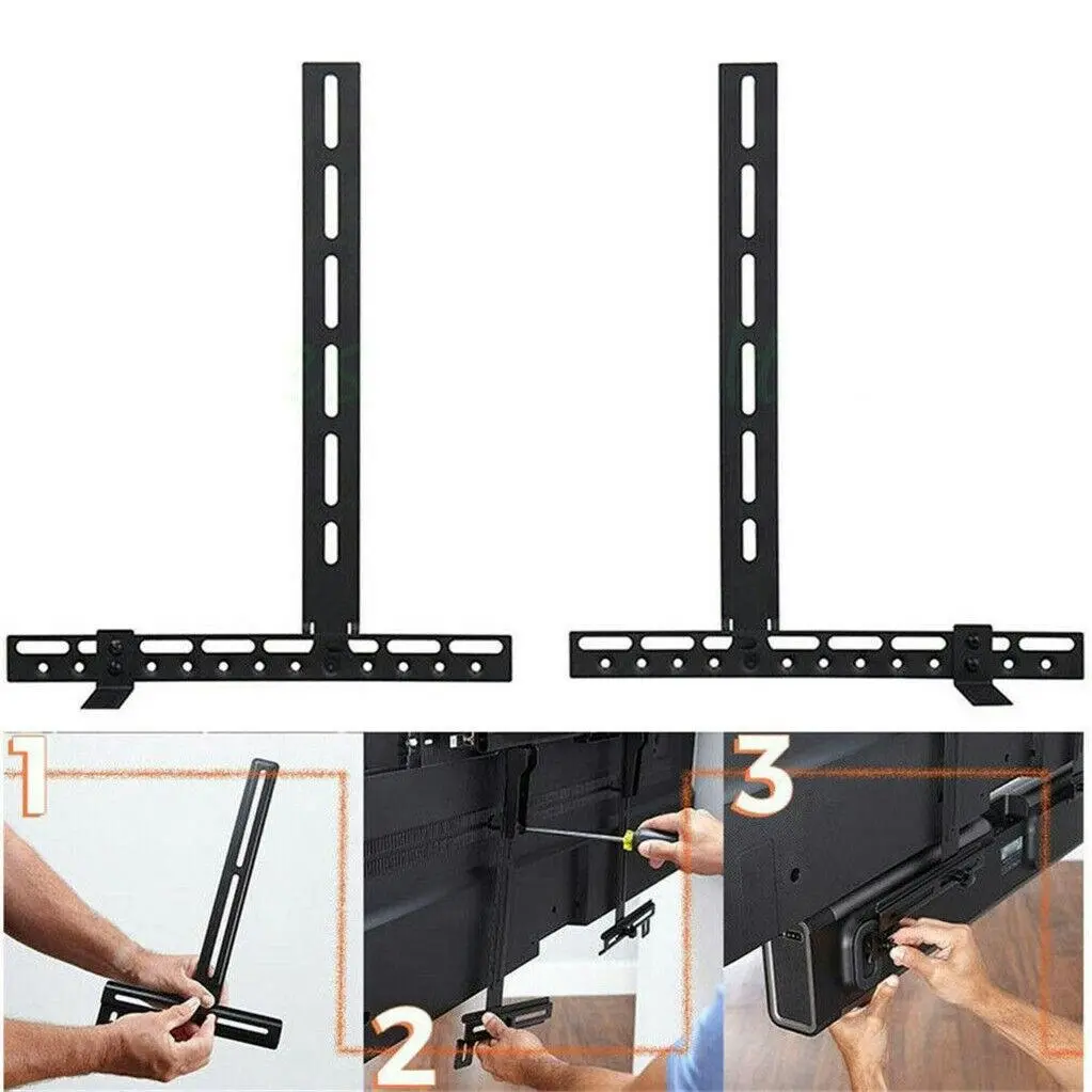 Fin Sound Bar Wall Mount Attaches Soundbar Below Tv Using Vesa Holes Or Bracket - Electronics