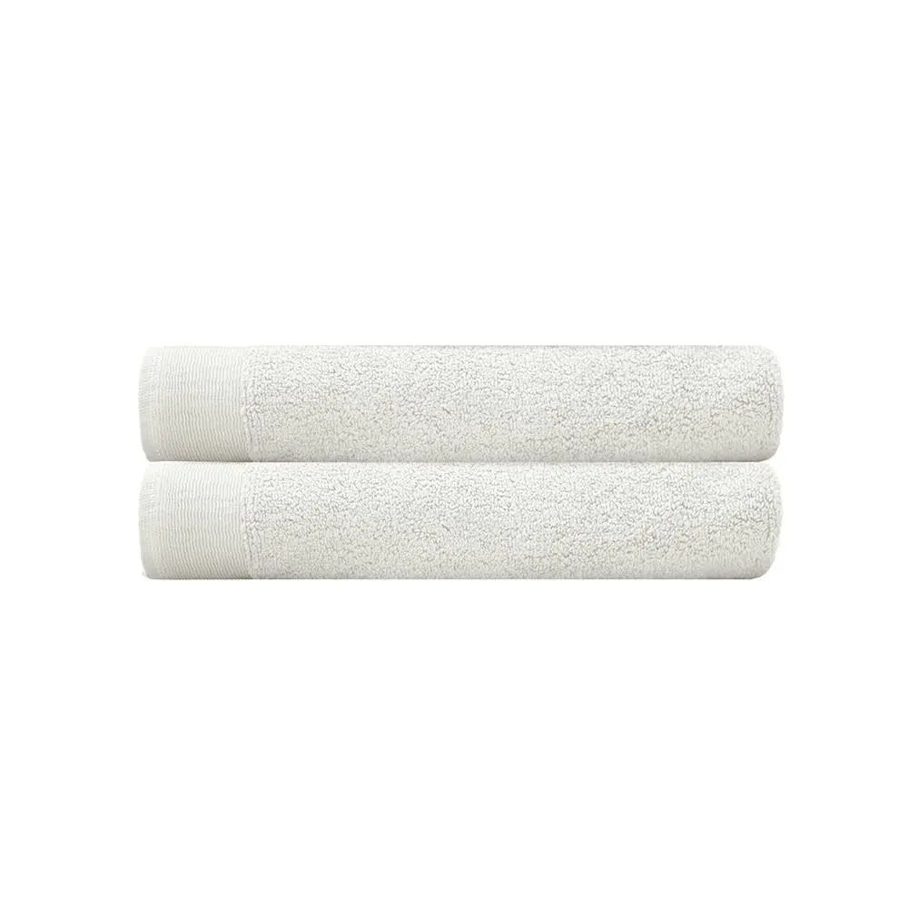 2pc Bambury Ultra soft Elvire Bath Towel 2 Pack Ivory Cotton Woven Home Decor - Home & Garden