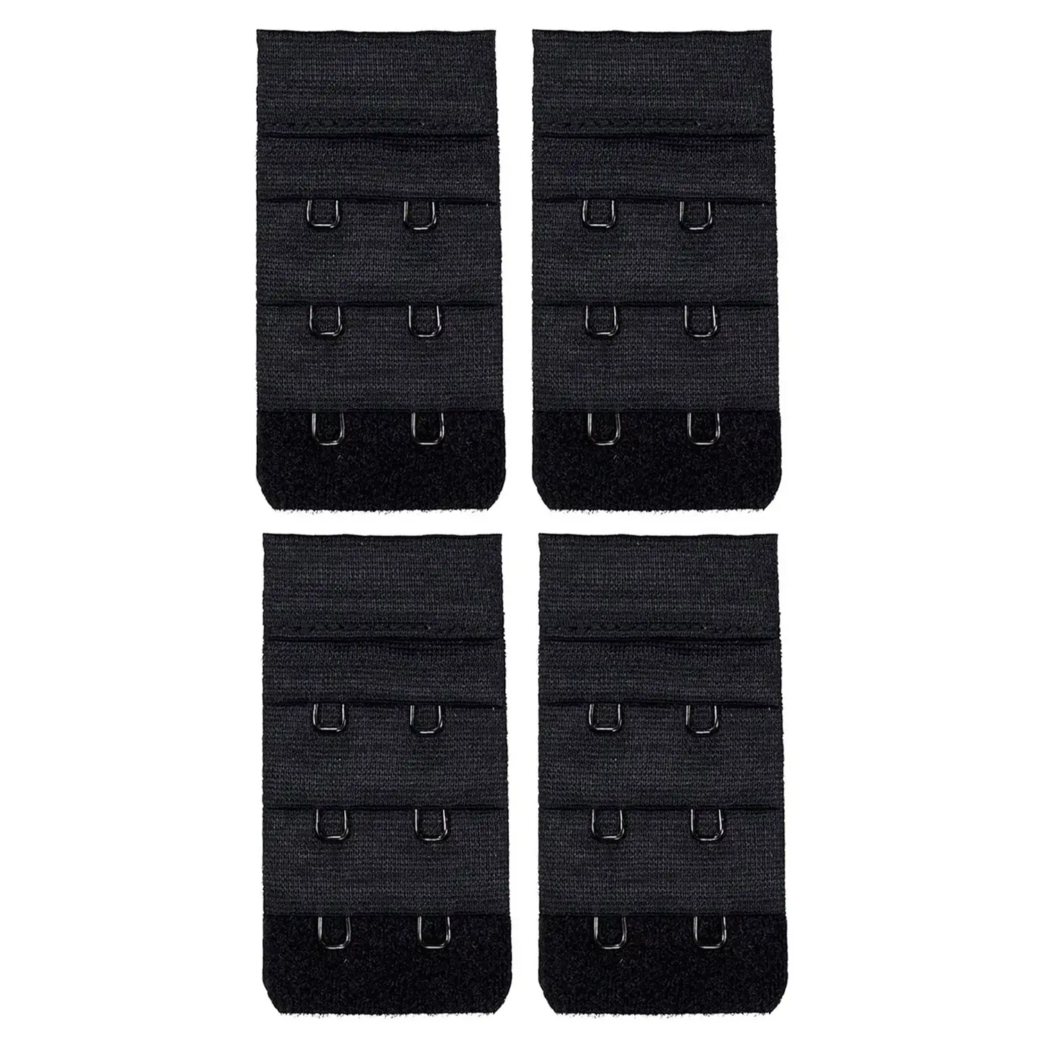 4x Triumph 2 Hook Bra Extender Extension Band Fastener Clip On Strap Black Bulk - Fashion