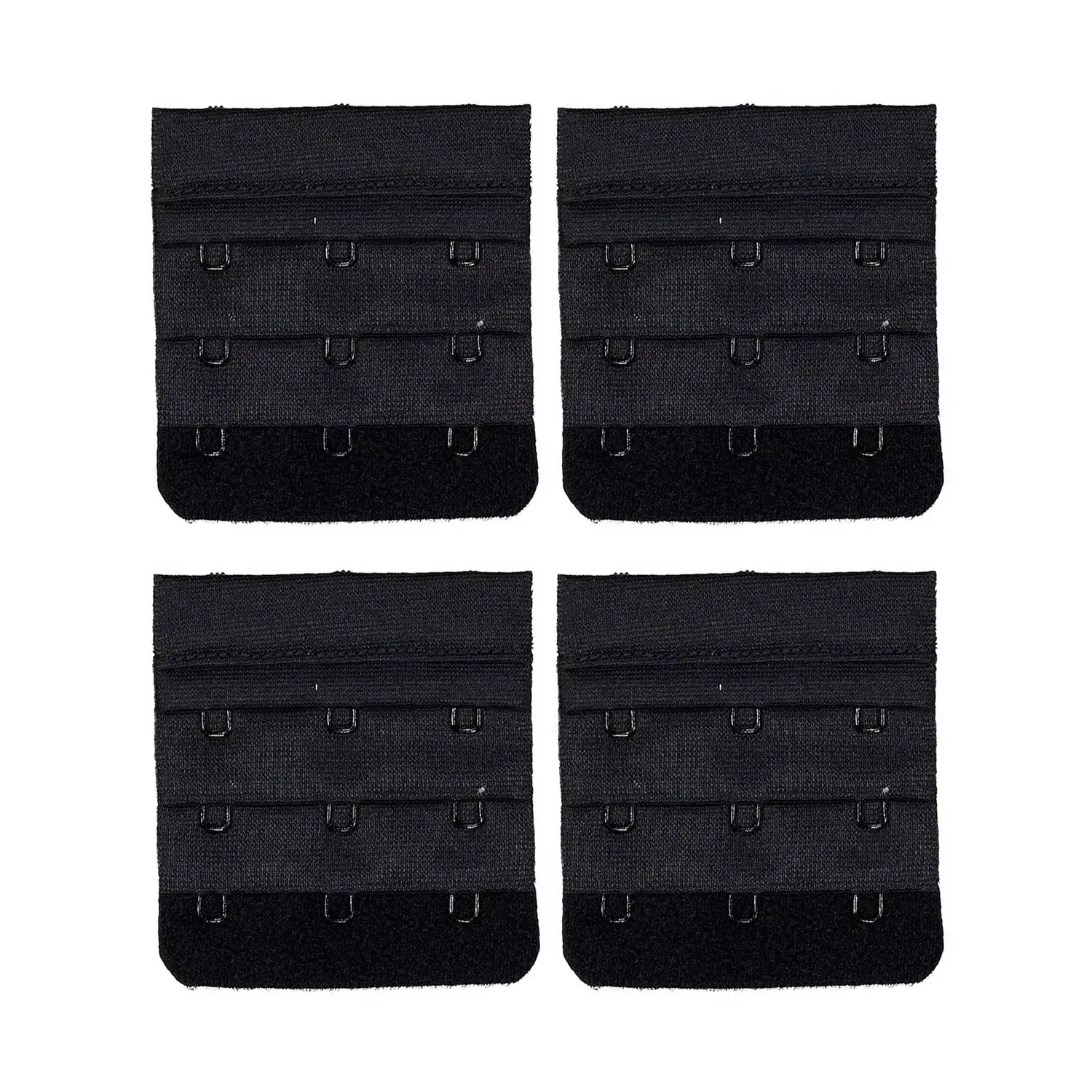 4x Triumph 3 Hook Bra Extender Extension Band Fastener Clip On Strap Black Bulk - Fashion