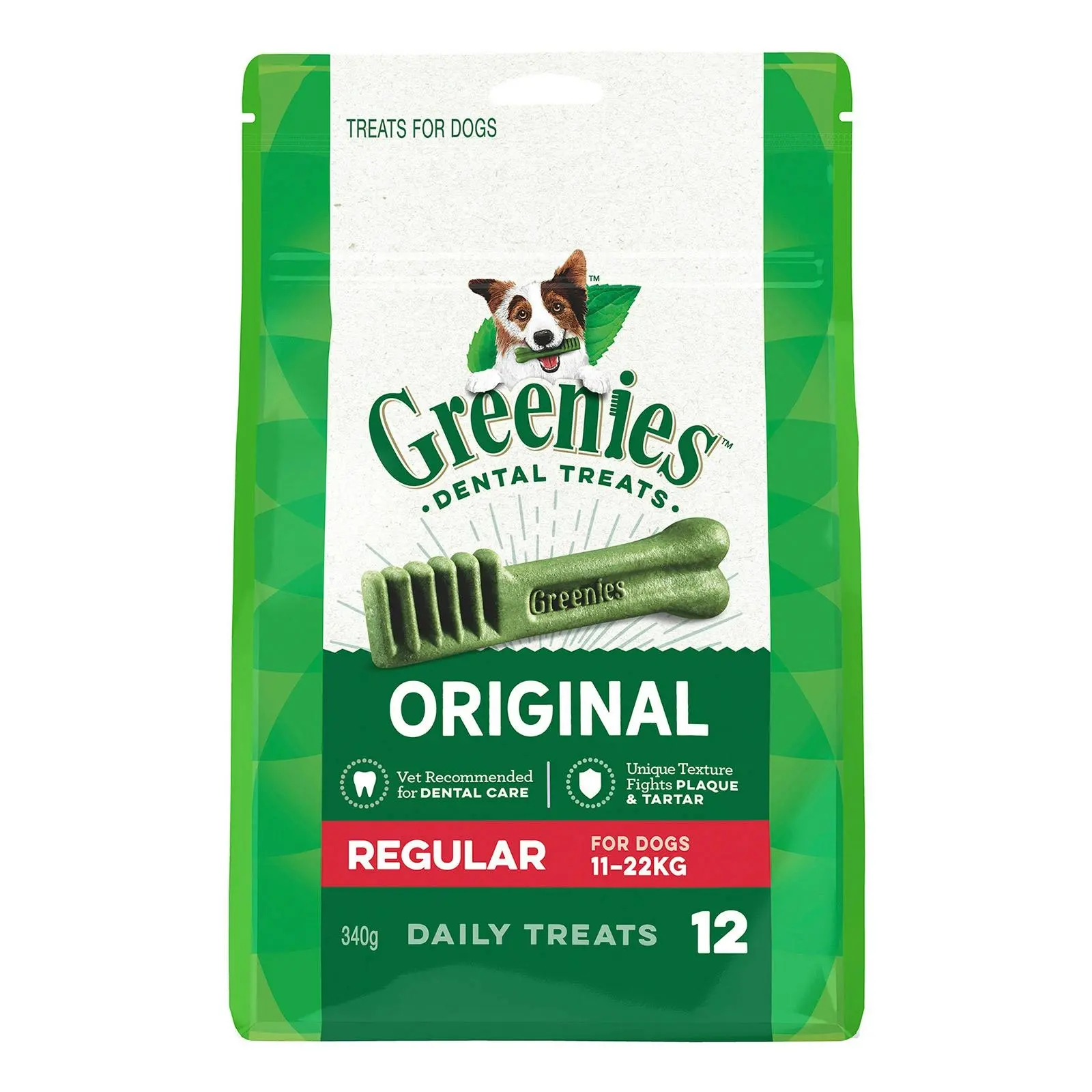 GREENIES Original Dental Treats Regular for Dogs 11 to 22 Kg 340 Gms - Pets