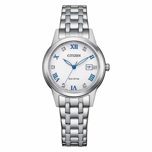 Citizen Eco-Drive White Dial Stainless Steel Women’s Watch (FE1240-81A)