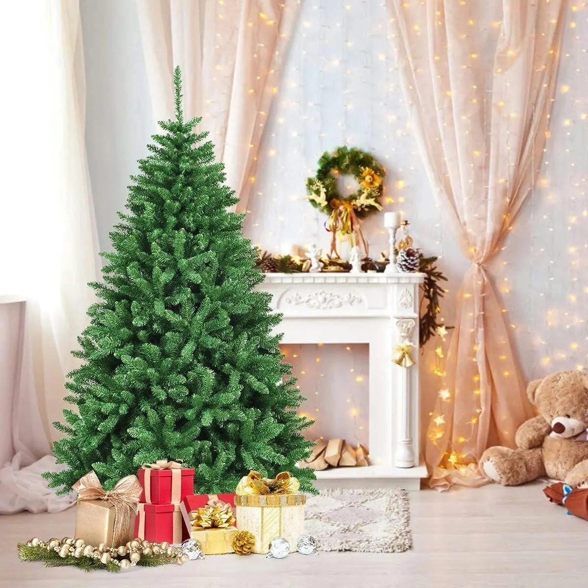 210cm Classic Green Christmas Tree - Home & Garden