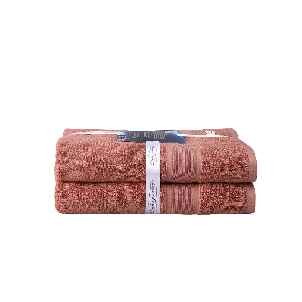 2PK Ultimate Alanya Turkish Cotton Bath Towel 550Gsm Highly Absorbant Clay - Home & Garden