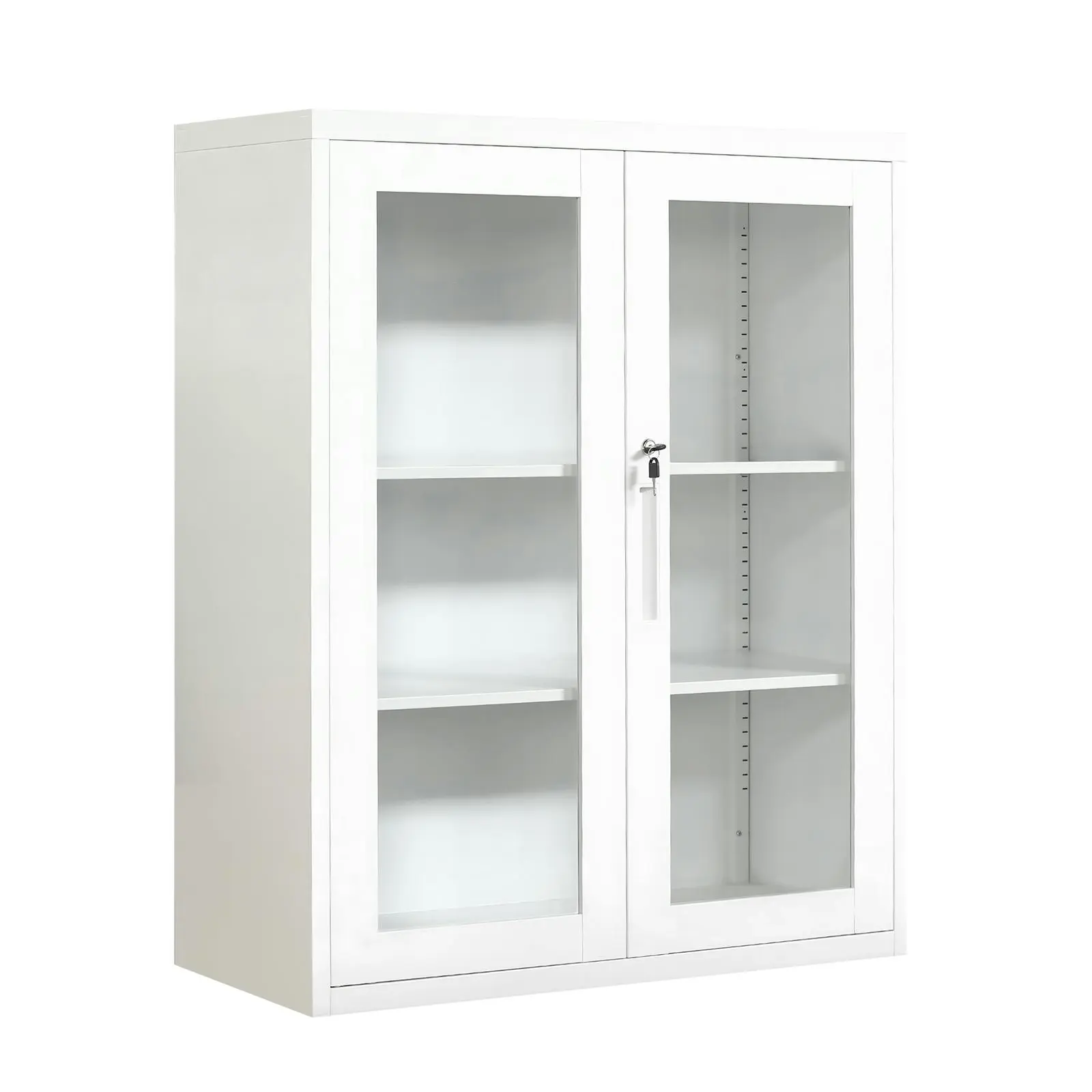 Steel Storage Shelf Display Cabinet Cupboard Bookshelf Case Organizer - Furniture