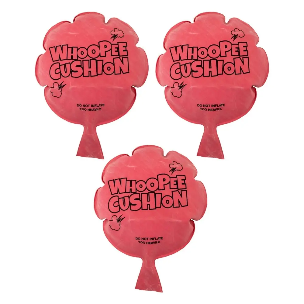 3x Fumfings Novelty Inflate Whoopee Cushion Carded 20cm Prank Toys Kids/Children - Hobbies