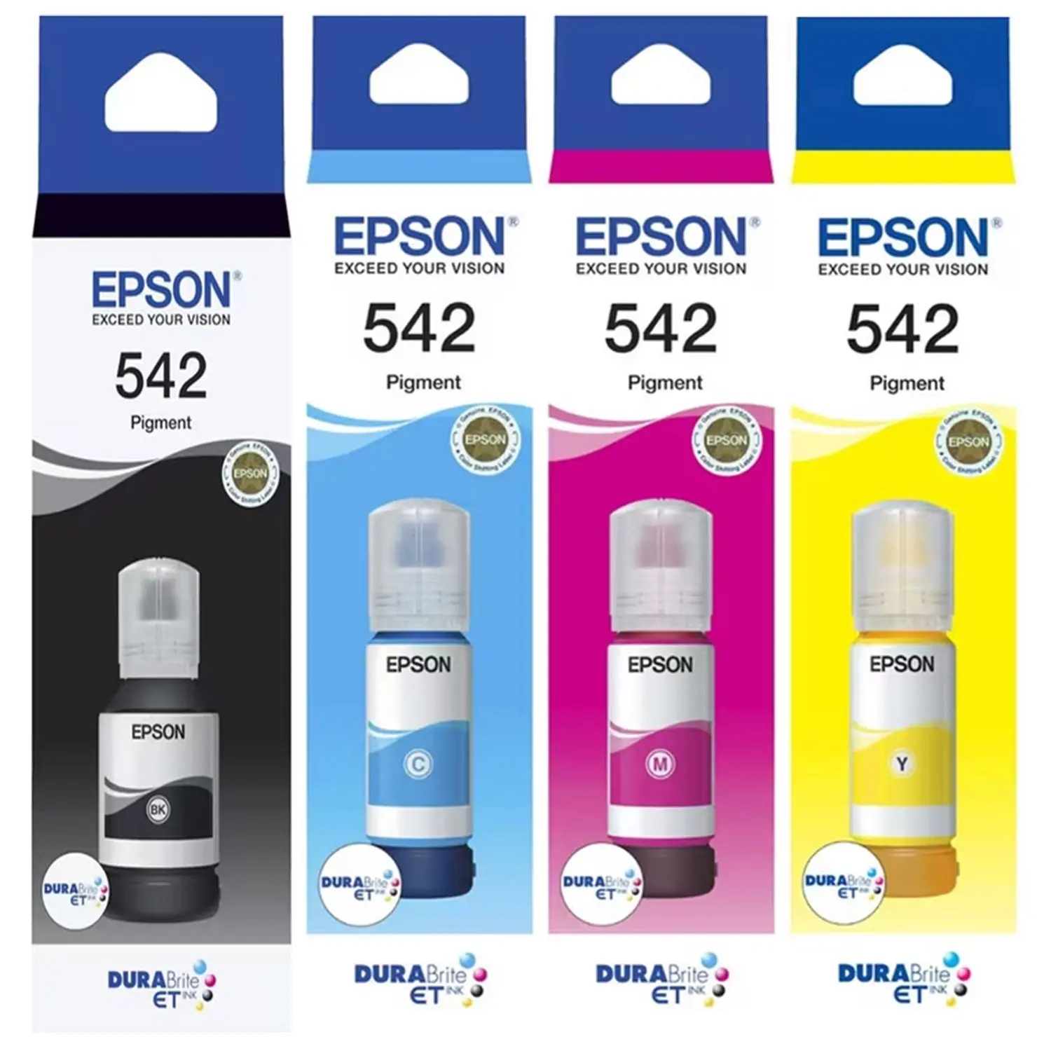 Epson 542 Black Cyan Magenta Yellow Refill 4 Ink Bottle Toner Value Pack - Electronics
