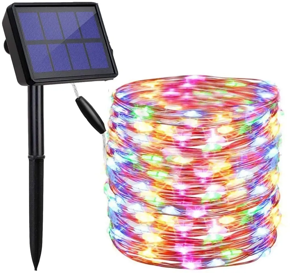 20m 200 LED Solar Powered Outdoor Lights with 8 Lighting Modes and Waterproof for Home,Garden and Decoration - Home & Garden