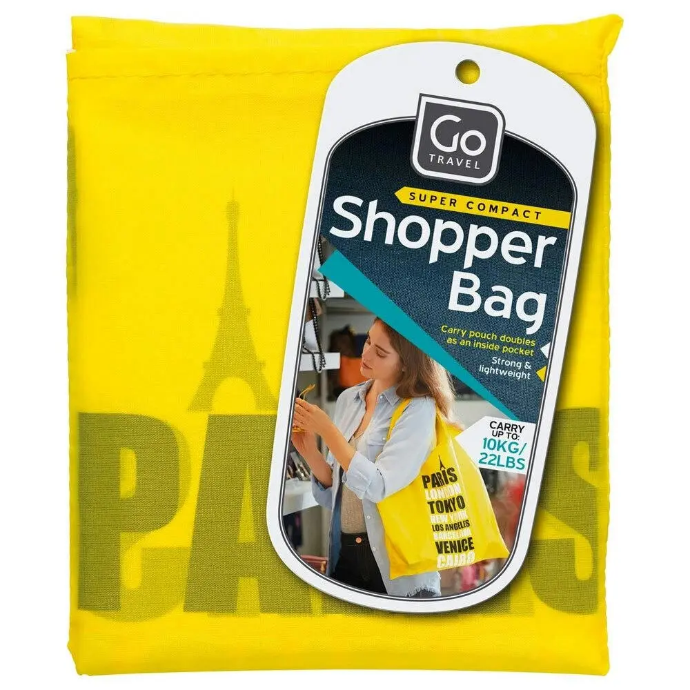 Go Travel Foldable Shopper Carry Bag Shopping Storage Shoulder Handbag Yellow - Fashion