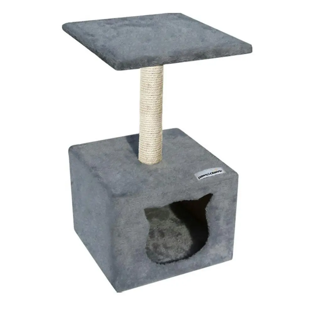 Paws & Claws 58cm Catsby Cats Sisal Rope Scratching Platform Hideaway Tower Asst - Pets