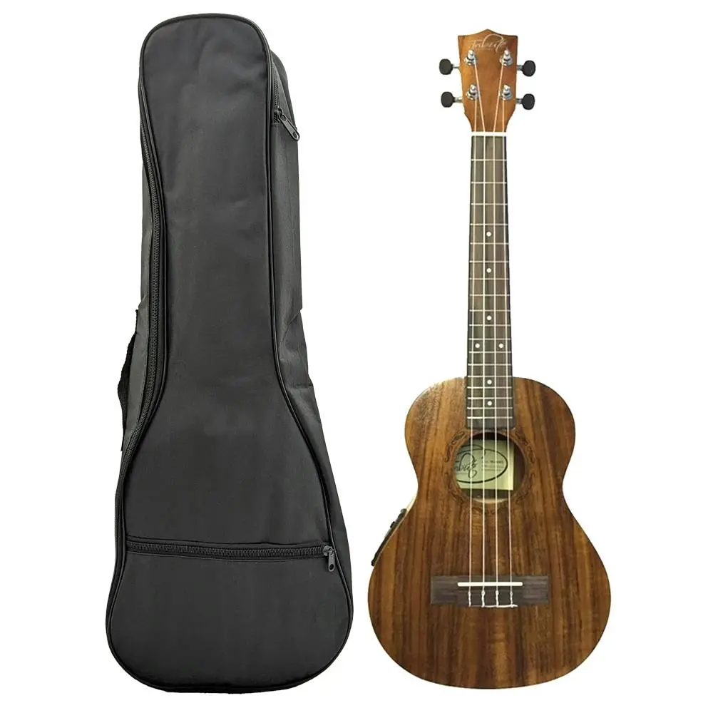Tribute 25 Inch Tenor Electric Acoustic Ukulele Nylgut Strings w/Black Bag - Hobbies