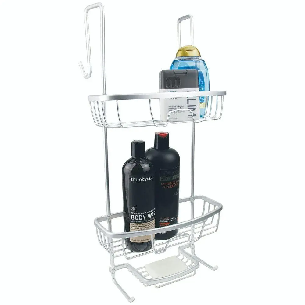 Urban Lines Cove Over The Door Hanging Bathroom/Shower Door Caddy/Rack Aluminum - Home & Garden