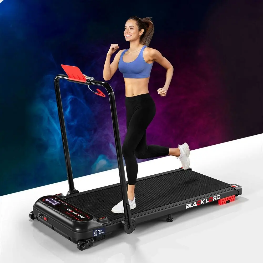 Black Lord Treadmill Electric Walking Pad Incline Shock Absorbers Foldable Black - Shred Sale - Up to $400 off