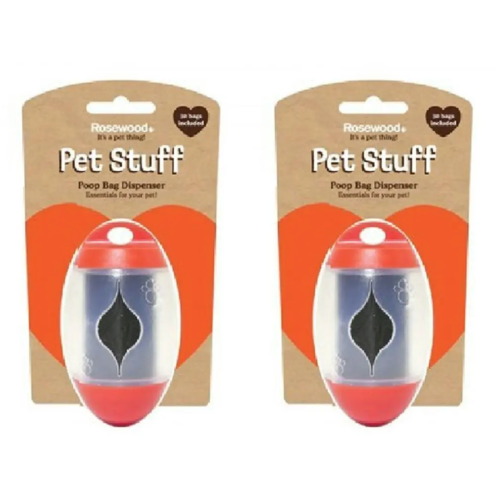 2x Rosweood Dog/Cat Pet Puppy Poop Waste Bag Container Storage Dispenser Assort - Pets