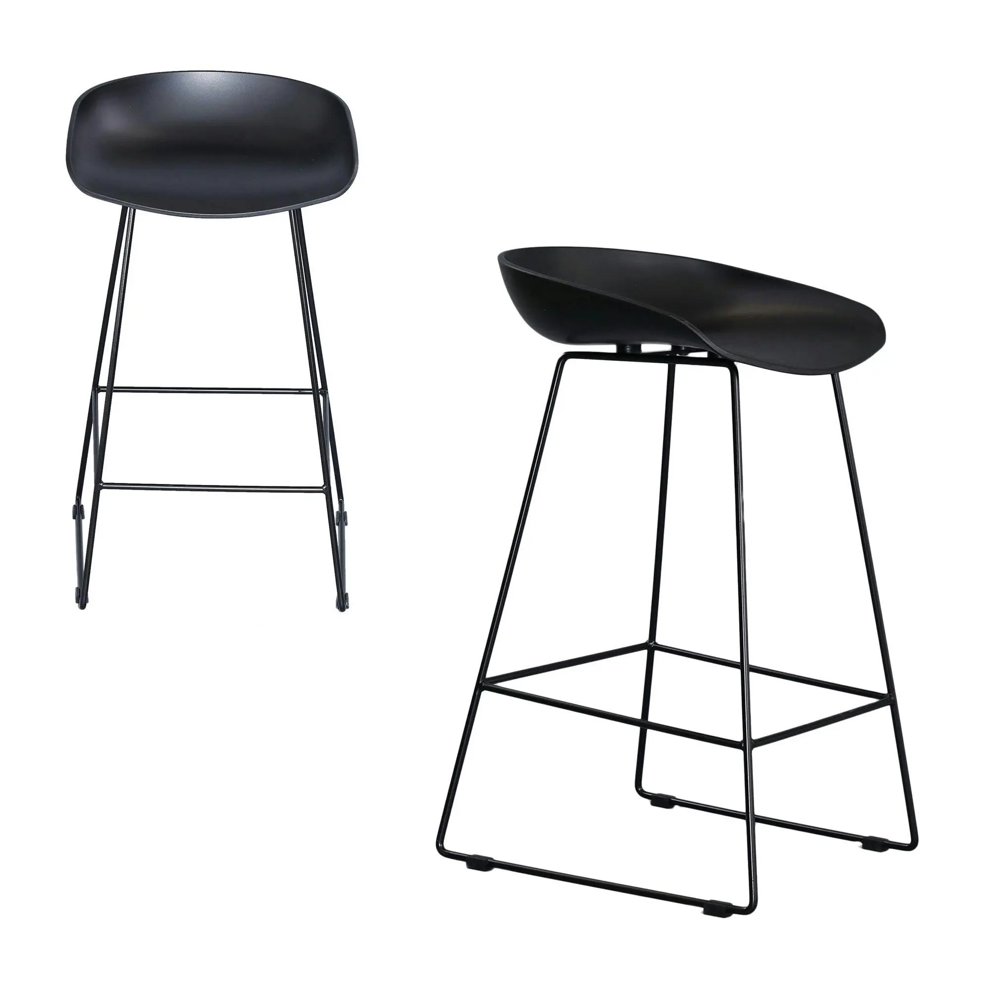 Replica Hay Set of 2 Bar Stool Seat Black - Furniture