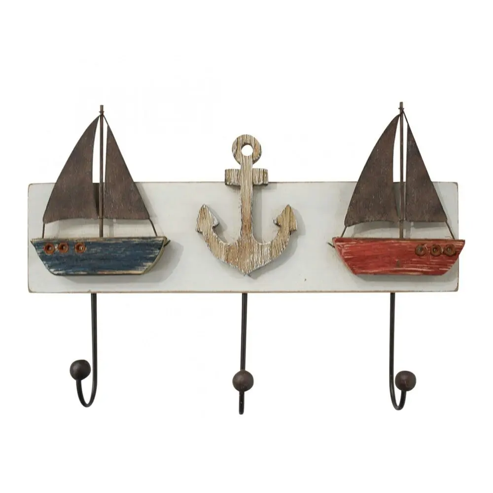 Metal/Wood 28.5cm Boat/Anchor Hooks Home Decor/Decoration Clothing/Towel Storage - Home & Garden