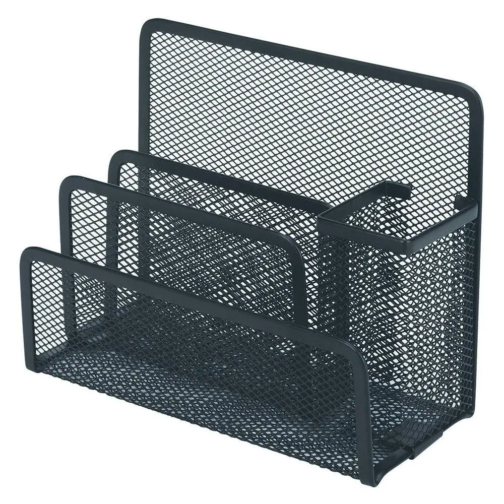 Esselte Steel Mesh Desk Workspace Home Office Pen stationery Organiser Black - Home & Garden