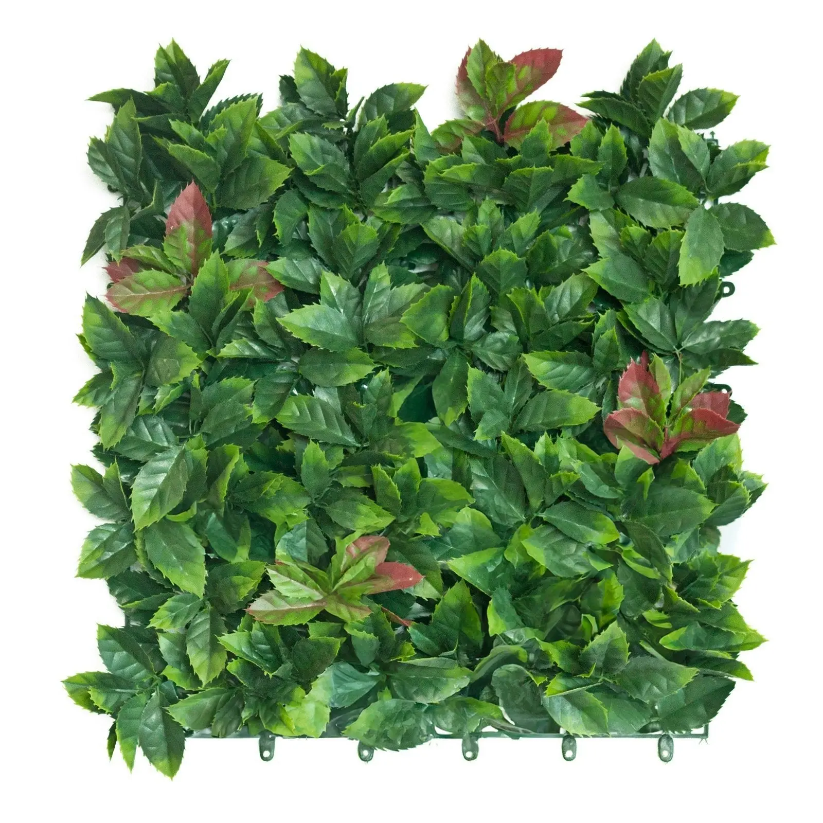 Artificial Red Photinia Hedge 50x50cm - Home & Garden