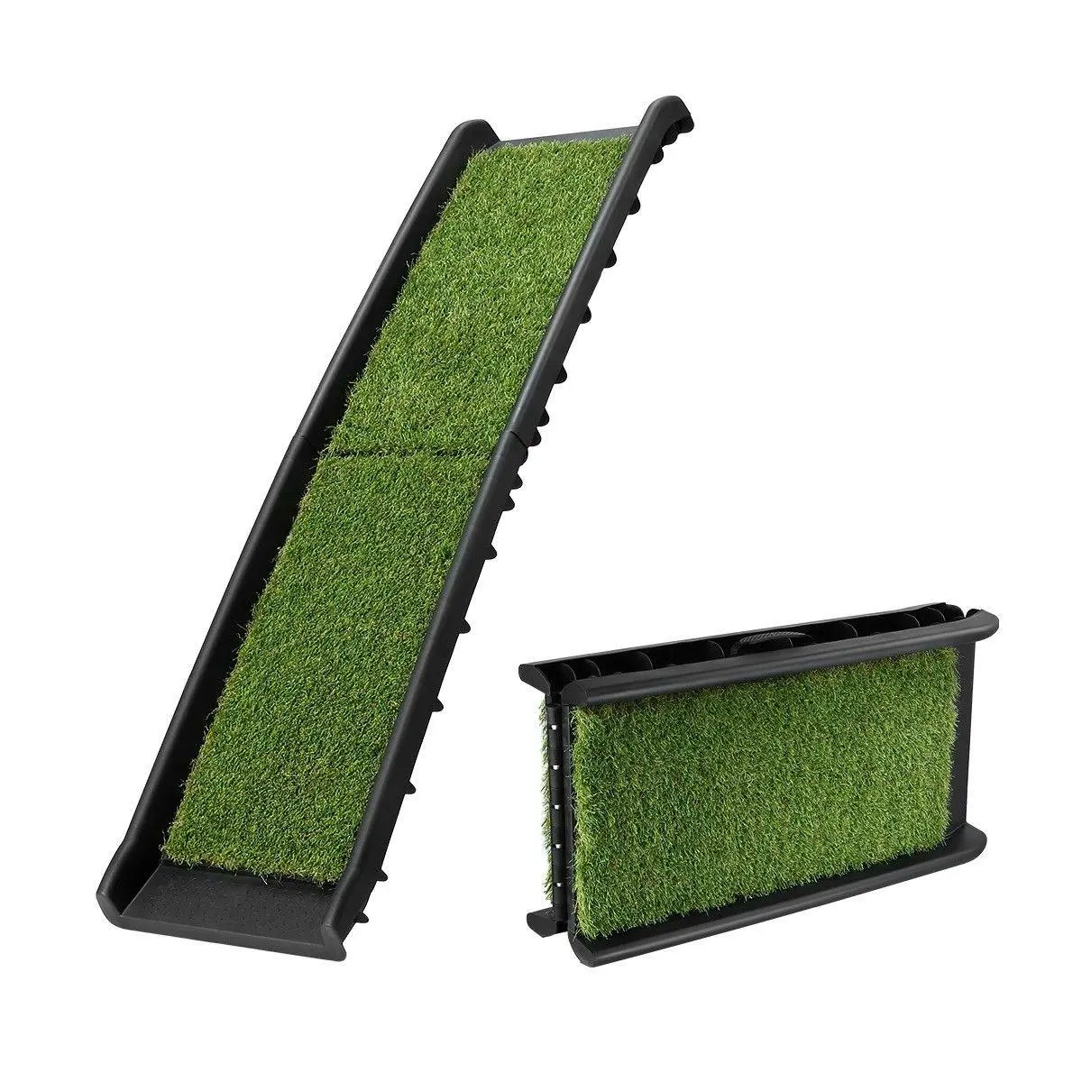 Pet Scene Dog Ramp Car Stairs Puppy Steps Doggy Pet Climbing Ladder Artificial Grass for SUV Folding - Pets