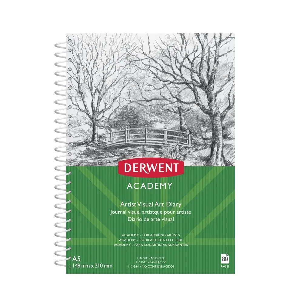 Derwent Academy Art/Craft Visual Art Diary A5 Portrait Orientation 80pg 350Gsm - Office