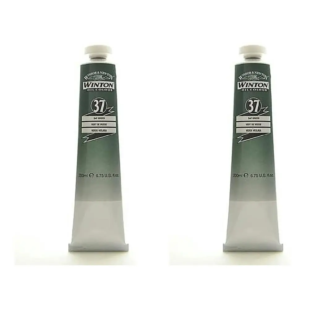 2x Winsor & Newton 200ml Winton Oil Colour Paint Artist/Painting Sap Green - Hobbies