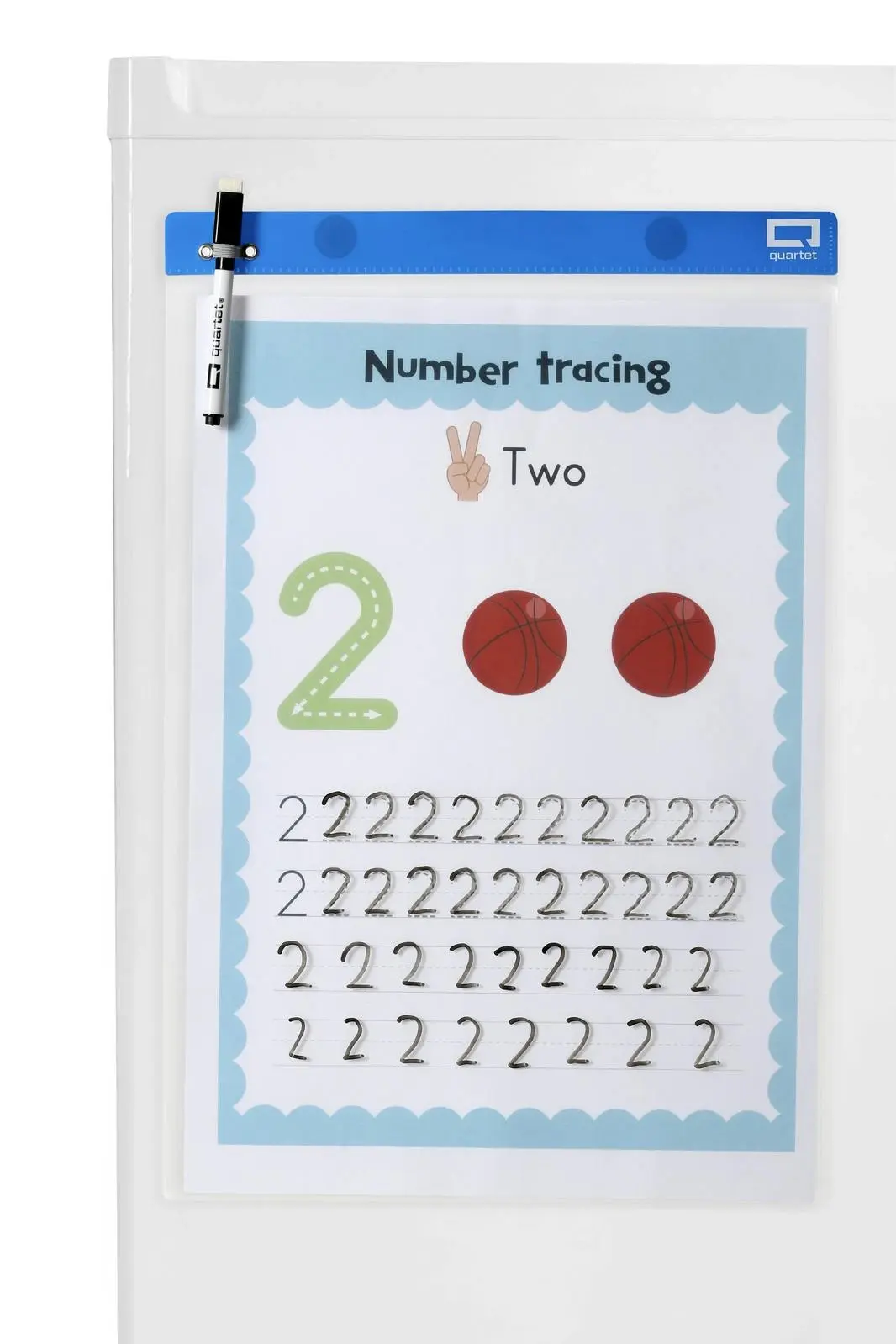 5PK Quartet Flex A3 Dry-Erase Writing Pocket Sleeves Home/School w/ Markers