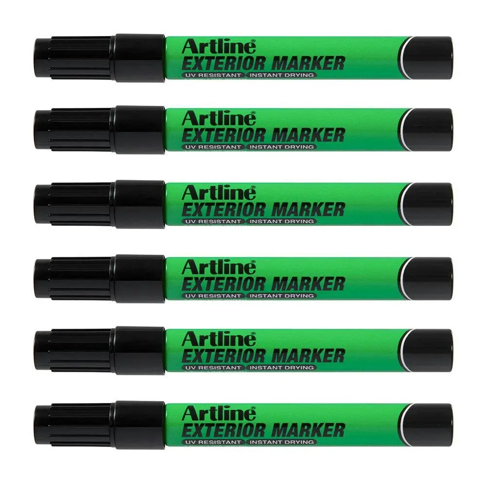 12PK Artline Exterior Permanent Marker 1.5mm Bullet Nib - Black