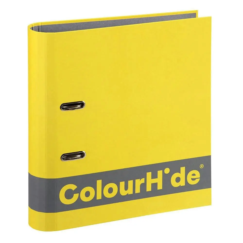 Colourhide A4 70mm 375 Sheets Silky Touch Lever Arch File/Paper Organiser Yellow - Office