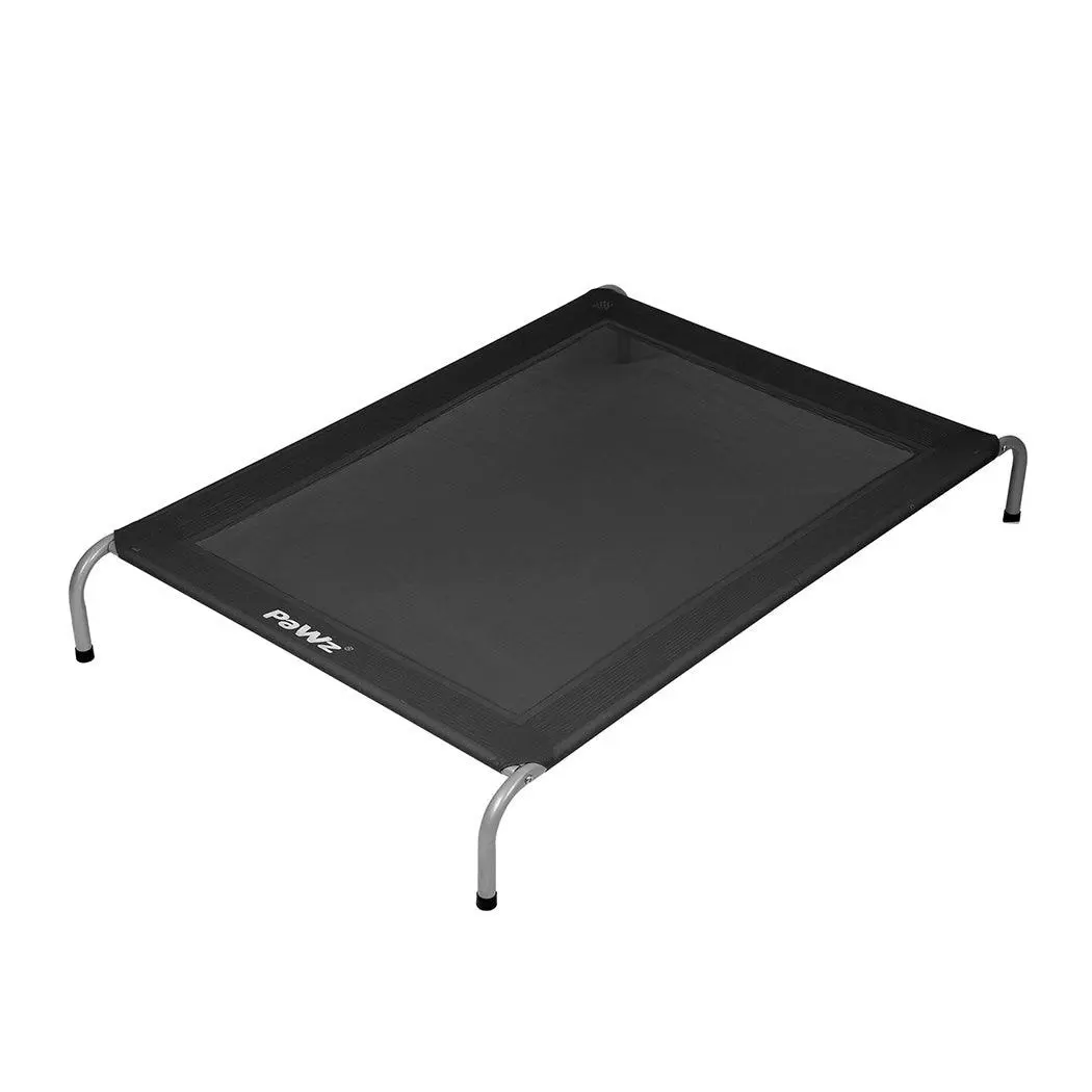 Pawz Elevated Trampoline Pet Bed Dog Puppy Raised Heavy Duty Large Black - Pets
