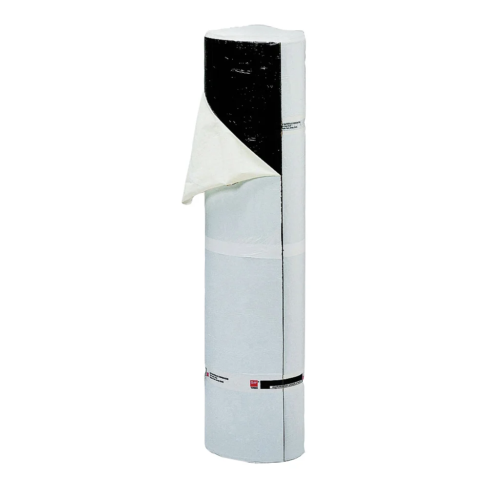 0912000MV Roofing Leak Barrier, 50 ft L, 36 in W, Fiberglass, Black - GAF