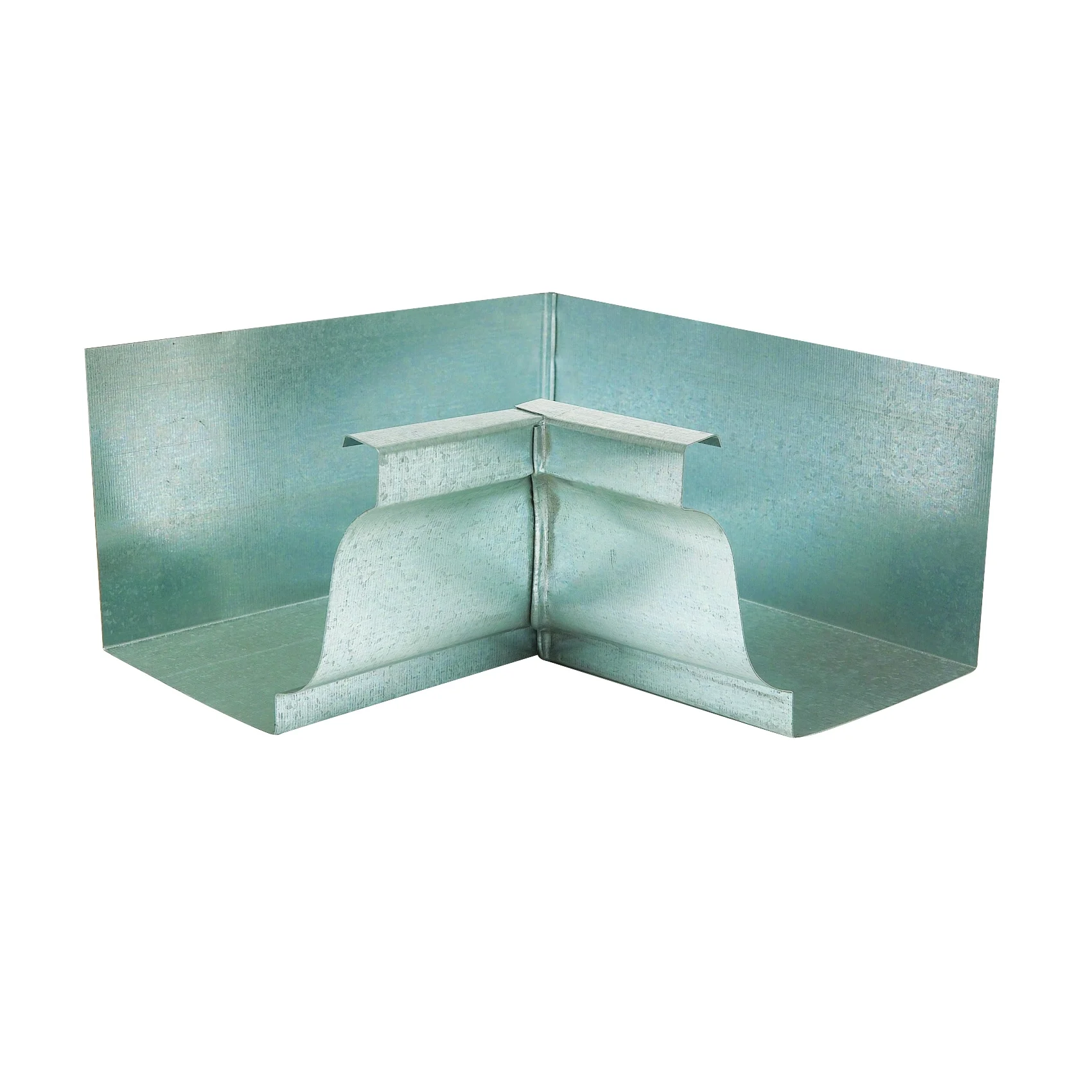 29201 Gutter Miter, 5 in H x 7-1/2 in W x 5 in L, K-Style Gutter System, Galvanized Steel, Metallic
