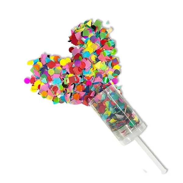 6pcs Confetti Push Pops 16.5cm - Hobbies