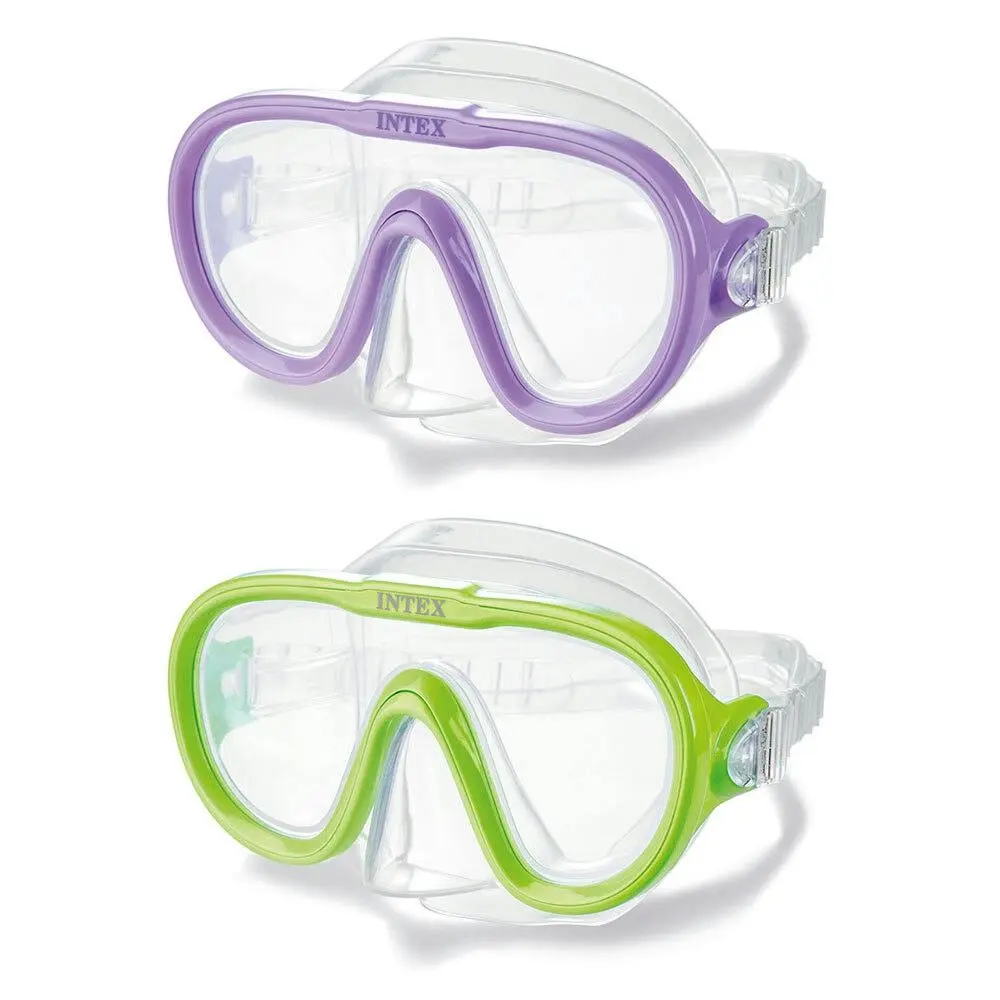 2x Intex Sea Scan Swim Snorkel Diving Mask Kids Adjustable Swimming Goggles Asst - Sports & Outdoor