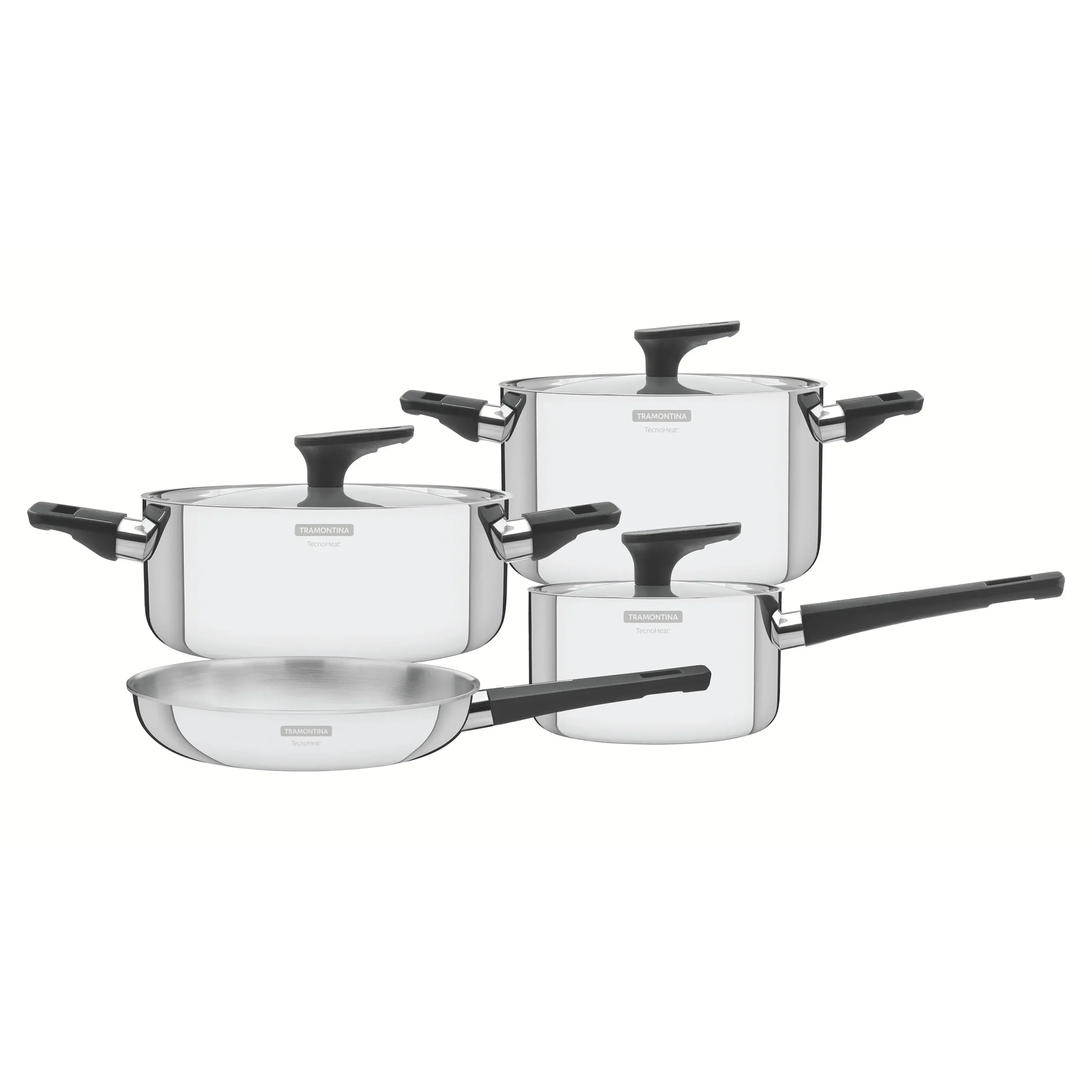 Grano Bakelite Try-Ply Clad Stainless Steel 4-Piece Cookware Set