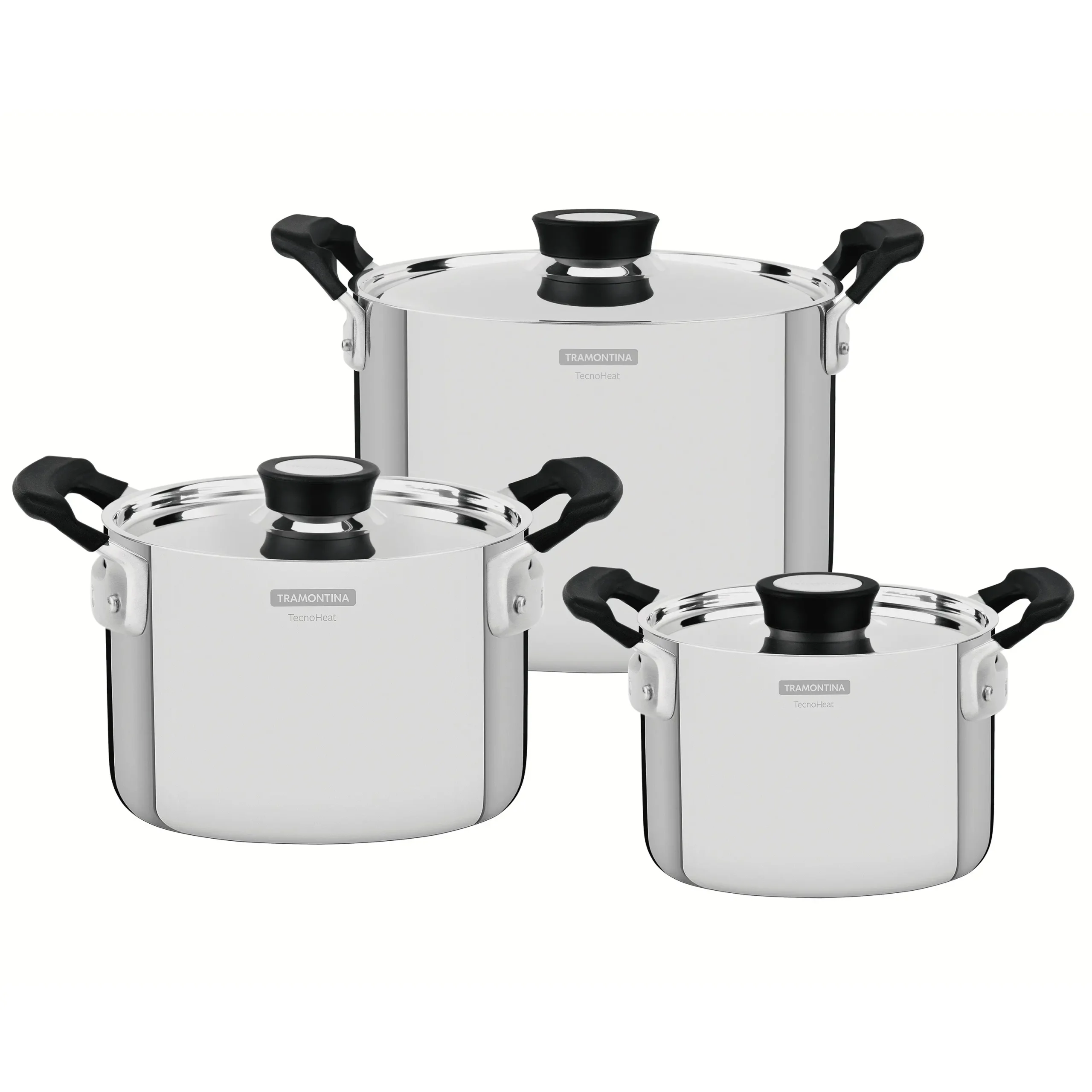 Grano Compact Try-Ply Clad Stainless Steel 3-Piece Cookware Set