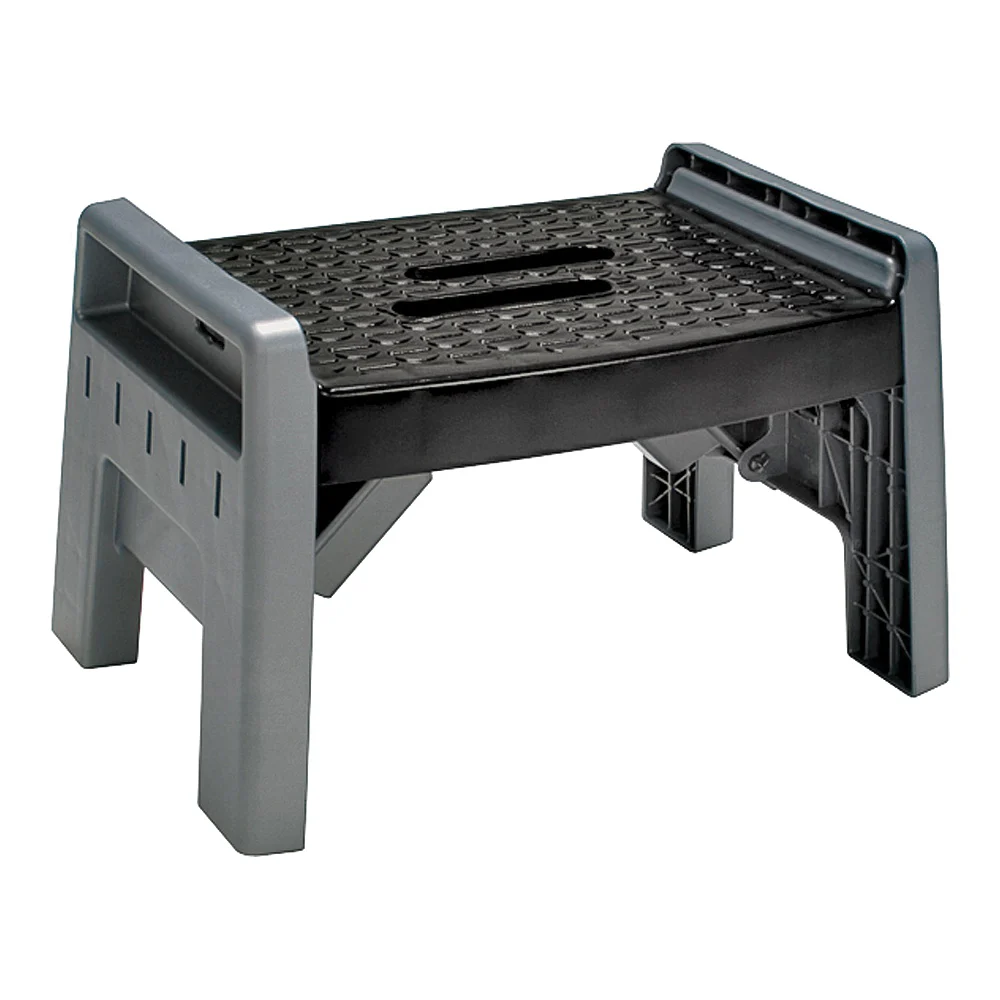11-903 BGR4 Folding Step Stool, 3.38 in H, 200 lb, Plastic, Black