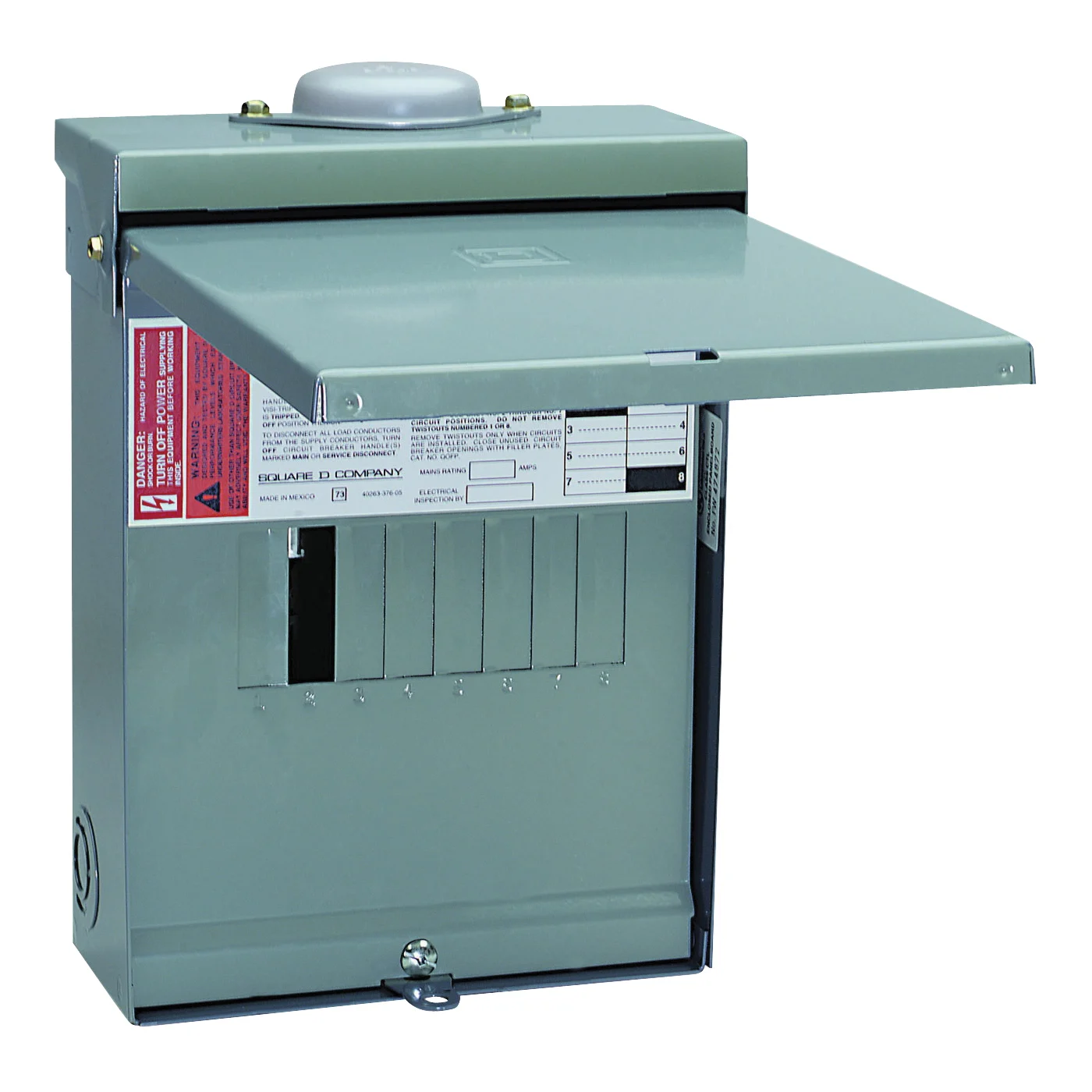 QO QO612L100RBCP Load Center, 100 A, 6 -Space, 12 -Circuit, Main Lug, NEMA 3R Enclosure, Plug Mounting