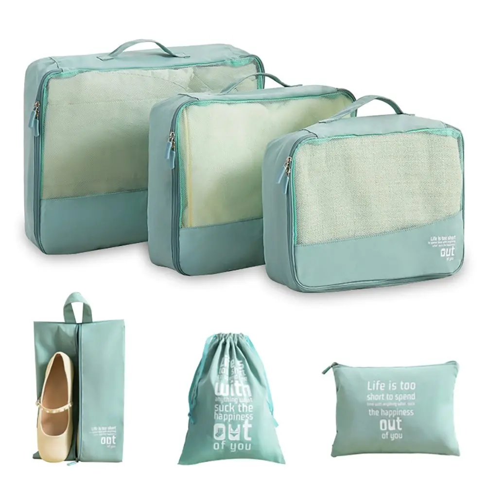 6Pack Lightweight Travel Luggage Organizers With Shoe Toiletry Bag & Laundry Bag - Fashion