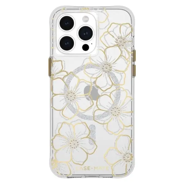 Case-Mate Floral Gems MagSafe Case (Suits iPhone 15 Pro Max) - Gold