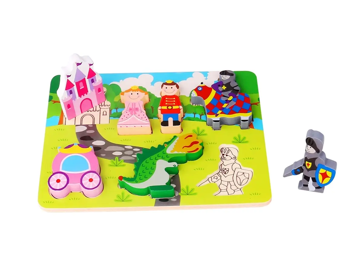 Tooky Toy Chunky/Large Pieces Princess Children's/Kids/Baby Puzzle Board 12m+ - Toys & Games