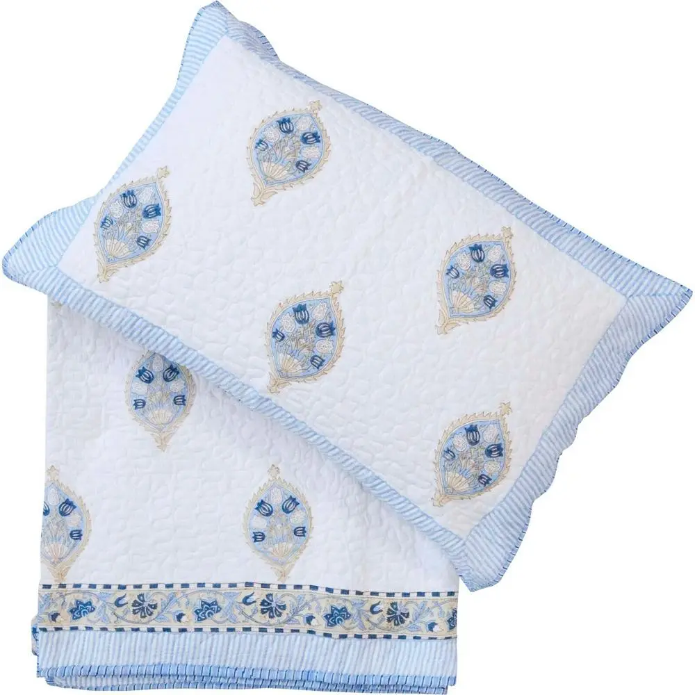 LVD Cotton Bedspread/Quilt w/2 Pillow Shams Set Bedding Decor 220x260cm Maya - Home & Garden
