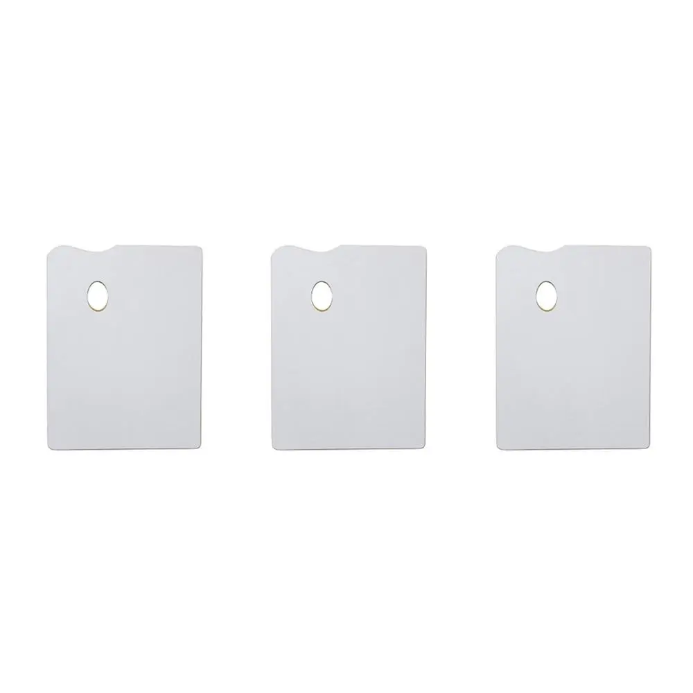 3x Jasart Rectangle Oil/Acrylic Painting Wooden Palette Art/Craft 40cm Med White - Hobbies