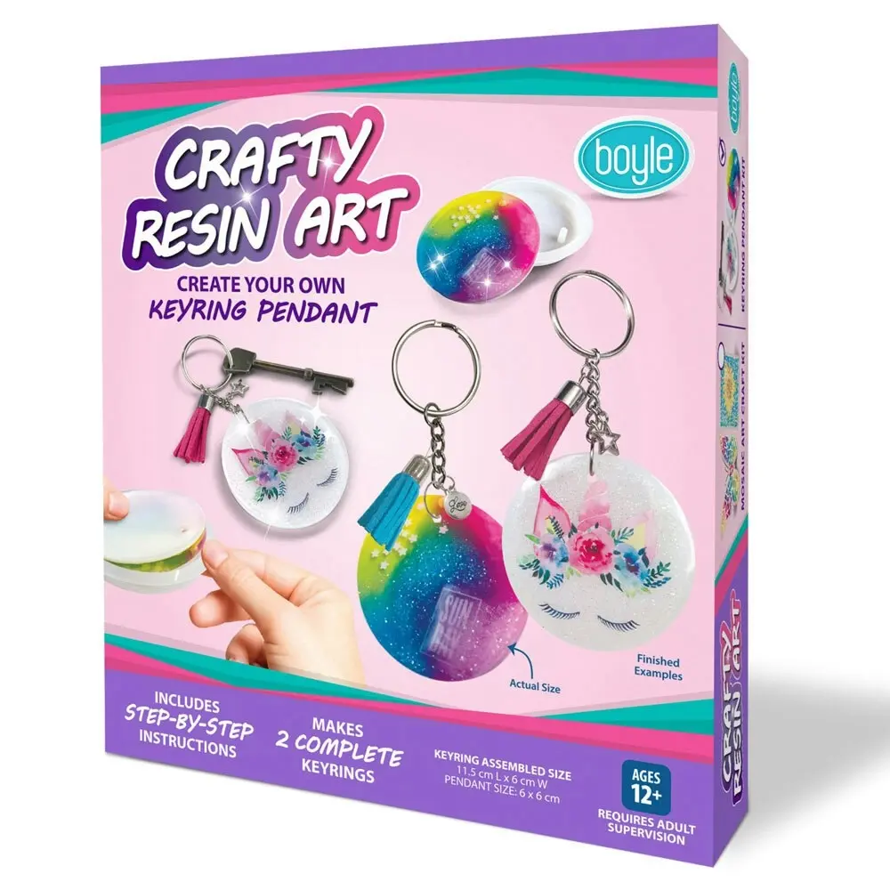 Boyle Crafty Resin Art Keyring/Pendant Project Kit Kids DIY Activity Craft 12y+ - Hobbies