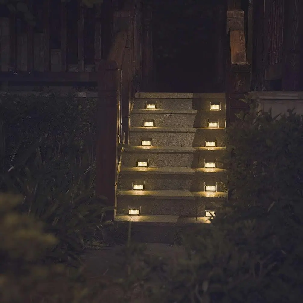 6 Pack Solar Lights for Fence Posts, Steps, Decks, Pathway, Yard Stairs, Outdoor LED Lighting, Rainproof - Home & Garden