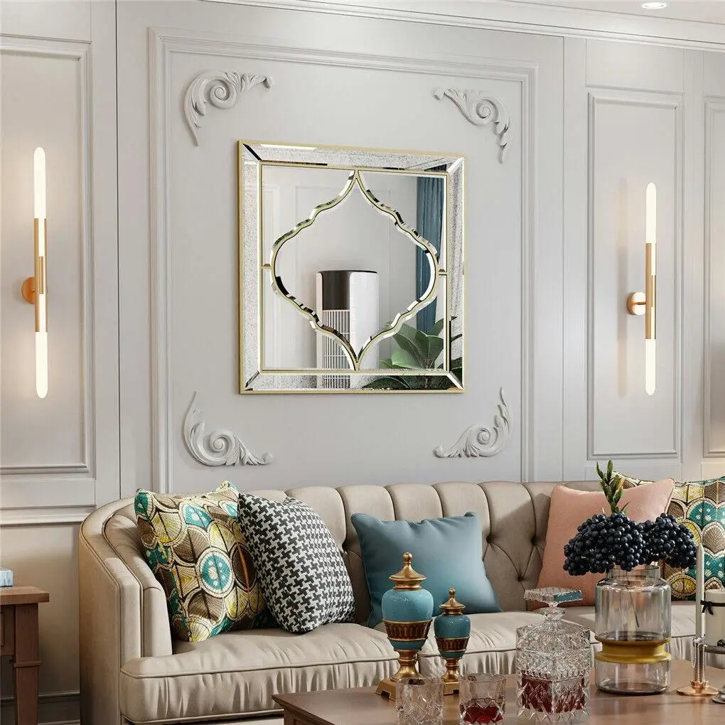 Elegant Square Wall Mirror with HD Silver Finish - Home & Garden