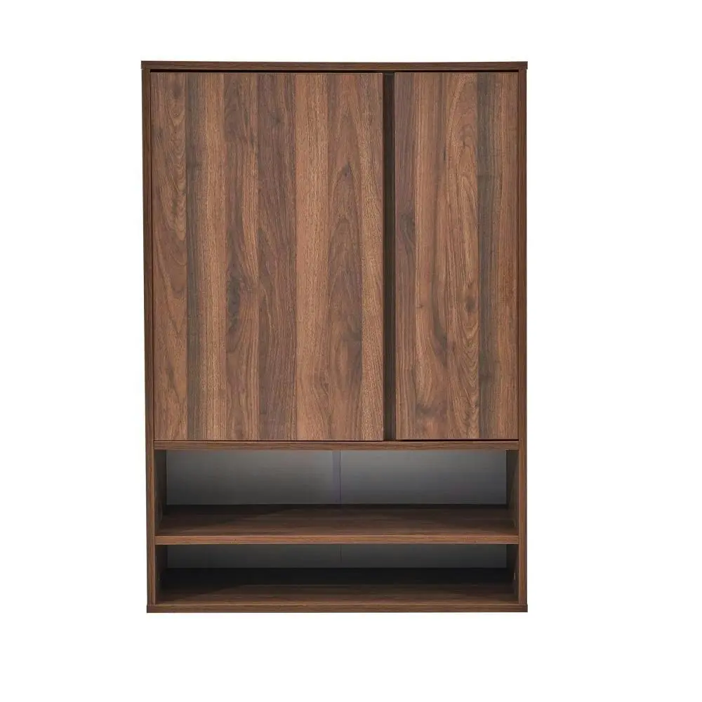 Design Square Modern Shoe Rack Storage Cabinet Brown - Home & Garden