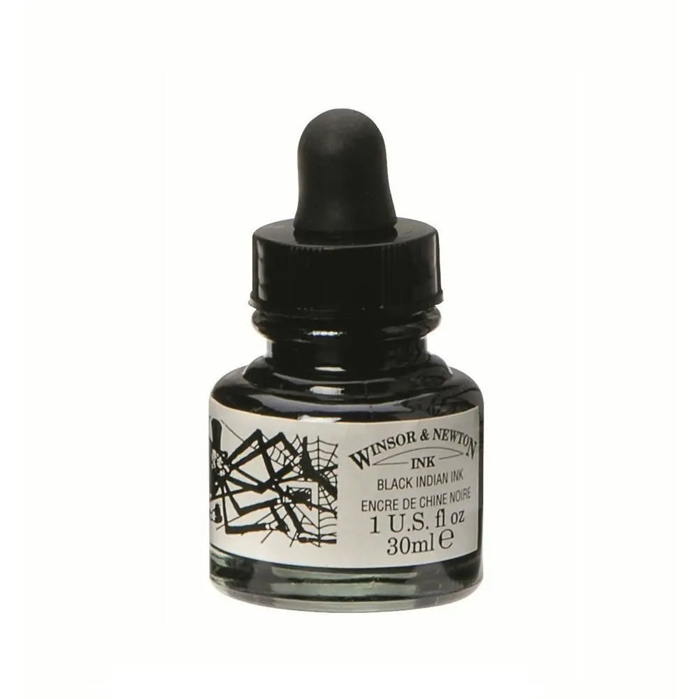 Winsor & Newton 250ml Black Indian Ink 951 Bottle Art/Craft Drawing Calligraphy - Hobbies